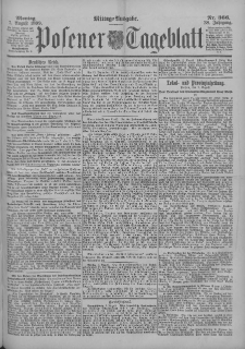 Posener Tageblatt 1899.08.07 Jg.38 Nr366