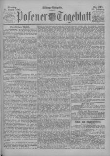 Posener Tageblatt 1899.08.14 Jg.38 Nr378