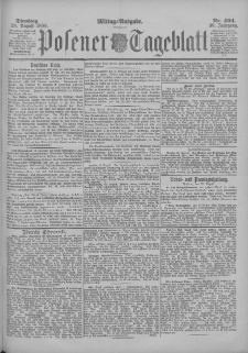 Posener Tageblatt 1899.08.29 Jg.38 Nr404