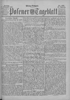Posener Tageblatt 1899.09.08 Jg.38 Nr422