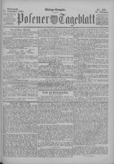 Posener Tageblatt 1899.09.13 Jg.38 Nr431