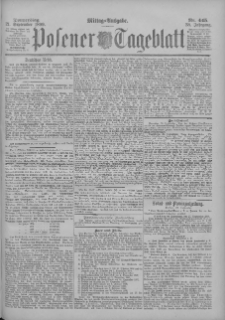 Posener Tageblatt 1899.09.21 Jg.38 Nr445