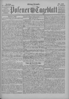 Posener Tageblatt 1899.09.22 Jg.38 Nr447