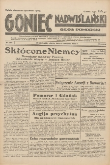 Goniec Nadwiślański: Głos Pomorski: Niezależne pismo poranne, poświęcone sprawom stanu średniego 1932.11.18 R.8 Nr266