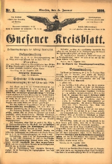 Gnesener Kreisblatt. 1899.01.05 Nr2