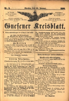 Gnesener Kreisblatt. 1899.01.15 Nr5