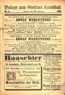 Beilage zum Gnesener Kreisblatt. 1899.01.15 Nr5