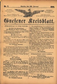 Gnesener Kreisblatt. 1899.01.22 Nr7