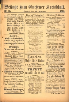 Beilage zum Gnesener Kreisblatt. 1899.02.12 Nr13