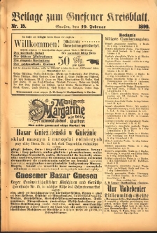 Beilage zum Gnesener Kreisblatt. 1899.02.19 Nr15