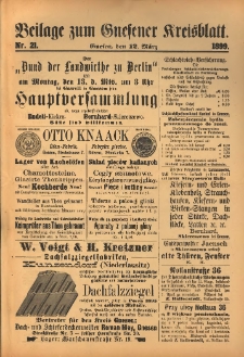 Beilage zum Gnesener Kreisblatt. 1899.03.12 Nr21