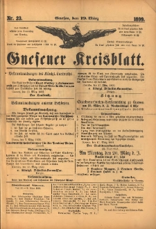 Gnesener Kreisblatt. 1899.03.19 Nr23