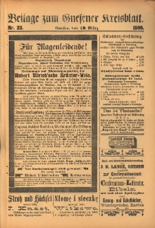 Beilage zum Gnesener Kreisblatt. 1899.03.19 Nr23