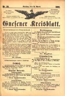 Gnesener Kreisblatt. 1899.04.09 Nr29