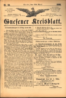 Gnesener Kreisblatt. 1899.04.20 Nr32