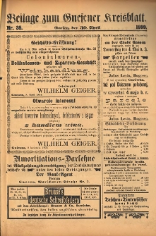 Beilage zum Gnesener Kreisblatt. 1899.04.30 Nr35