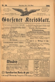 Gnesener Kreisblatt. 1899.05.14 Nr39
