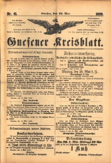 Gnesener Kreisblatt. 1899.05.21 Nr41