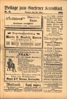 Beilage zum Gnesener Kreisblatt. 1899.05.21 Nr41