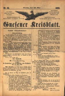 Gnesener Kreisblatt. 1899.05.25 Nr42
