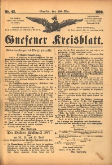 Gnesener Kreisblatt. 1899.05.28 Nr 43