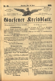 Gnesener Kreisblatt. 1899.06.04 Nr45