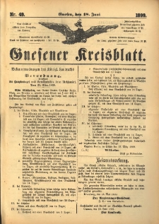 Gnesener Kreisblatt. 1899.06.18 Nr49