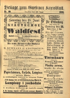 Beilage zum Gnesener Kreisblatt. 1899.06.18 Nr49