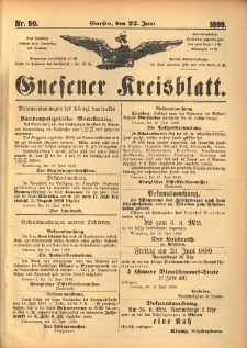 Gnesener Kreisblatt. 1899.06.22 Nr50