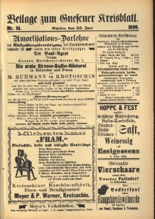 Beilage zum Gnesener Kreisblatt. 1899.06.25 Nr51