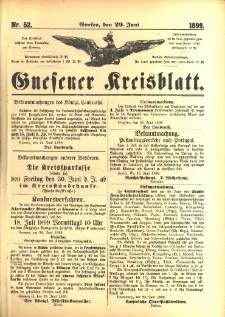 Gnesener Kreisblatt. 1899.06.29 Nr52