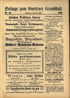 Beilage zum Gnesener Kreisblatt. 1899.07.09 Nr55