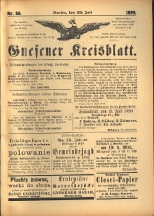 Gnesener Kreisblatt. 1899.07.13 Nr56