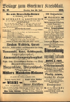 Beilage zum Gnesener Kreisblatt. 1899.07.16 Nr57