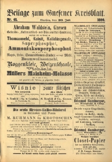 Beilage zum Gnesener Kreisblatt. 1899.07.30 Nr61