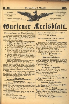 Gnesener Kreisblatt. 1899.08.03 Nr62