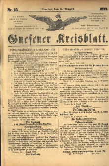 Gnesener Kreisblatt. 1899.08.06 Nr63