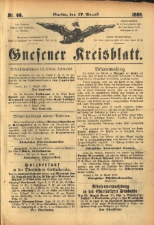 Gnesener Kreisblatt. 1899.08.17 Nr66
