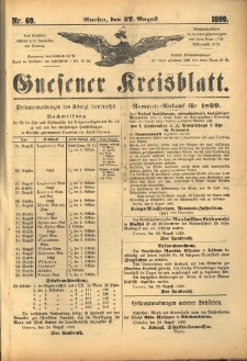 Gnesener Kreisblatt. 1899.08.27 Nr69