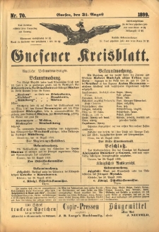Gnesener Kreisblatt. 1899.08.31 Nr70