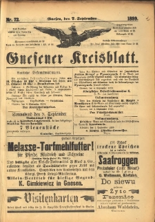 Gnesener Kreisblatt. 1899.09.07 Nr72