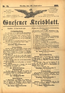 Gnesener Kreisblatt. 1899.09.17 Nr75