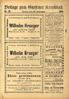 Beilage zum Gnesener Kreisblatt. 1899.09.17 Nr75
