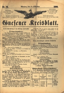 Gnesener Kreisblatt. 1899.10.01 Nr79