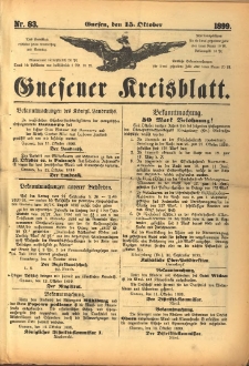 Gnesener Kreisblatt. 1899.10.15 Nr83