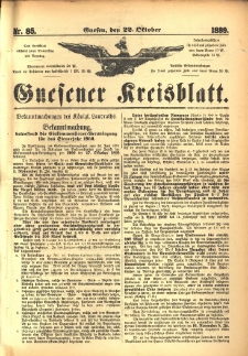 Gnesener Kreisblatt. 1899.10.22 Nr85