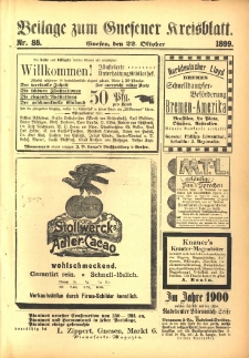 Beilage zum Gnesener Kreisblatt. 1899.10.22 Nr85