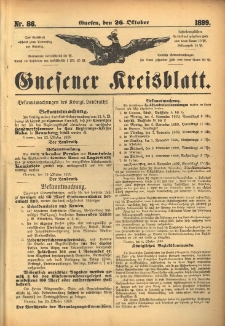Gnesener Kreisblatt. 1899.10.26 Nr86