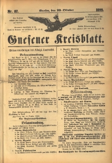 Gnesener Kreisblatt. 1899.10.29 Nr87