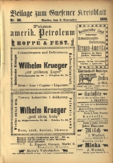 Beilage zum Gnesener Kreisblatt. 1899.11.05 Nr89